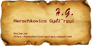 Herschkovics Györgyi névjegykártya